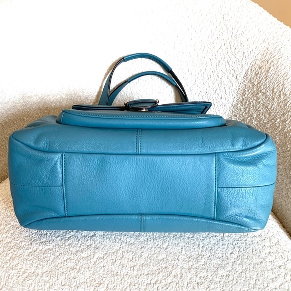 COACH Campbell Vintage Blue Leather Hobo Shoulder Y2K Bag - Picture 4 of 16